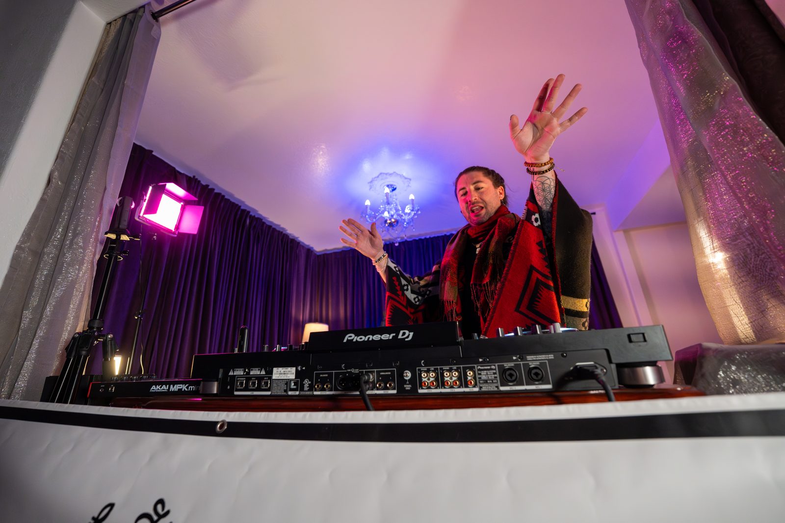 Artist DJing at the retreat