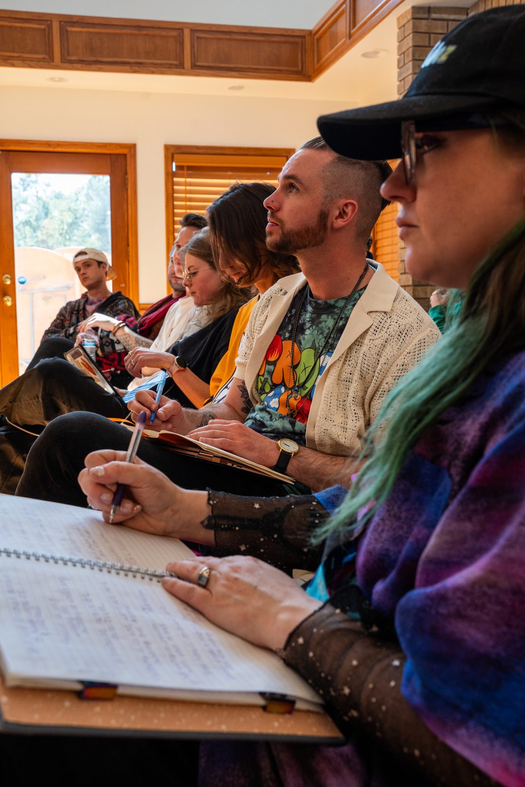 Students taking notes during teaching